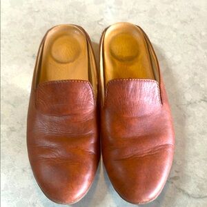 Woman’s Dansko Lexi Brown Leather Slip-On Shoes